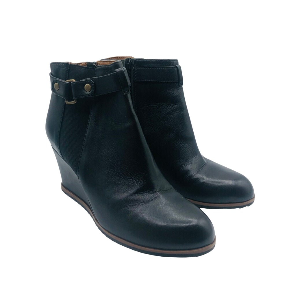 Susina Boot Sz 6.5 M Short‎ Boots Black Leather Women 58665